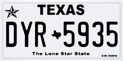 TX license plate DYR5935