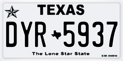 TX license plate DYR5937
