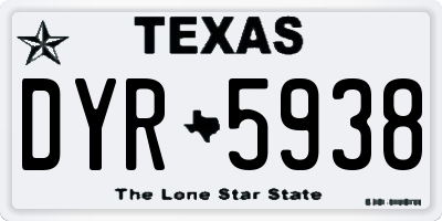 TX license plate DYR5938