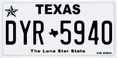 TX license plate DYR5940