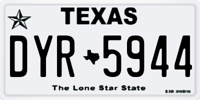 TX license plate DYR5944