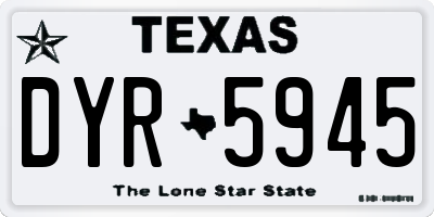TX license plate DYR5945