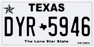 TX license plate DYR5946