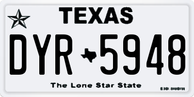 TX license plate DYR5948