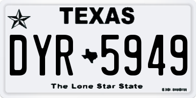 TX license plate DYR5949