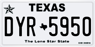 TX license plate DYR5950