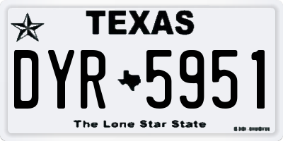 TX license plate DYR5951