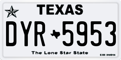 TX license plate DYR5953