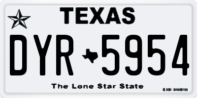 TX license plate DYR5954