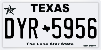 TX license plate DYR5956