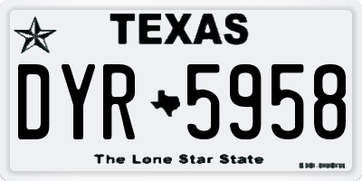 TX license plate DYR5958