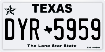 TX license plate DYR5959
