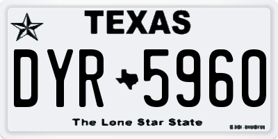 TX license plate DYR5960