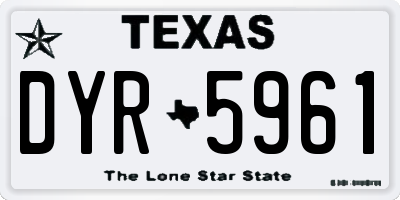 TX license plate DYR5961