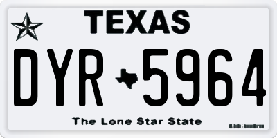 TX license plate DYR5964