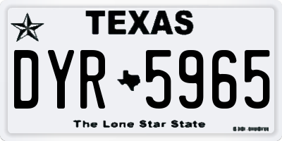 TX license plate DYR5965