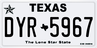 TX license plate DYR5967