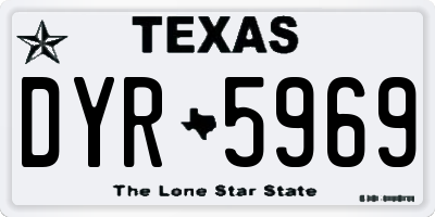 TX license plate DYR5969
