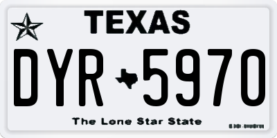 TX license plate DYR5970