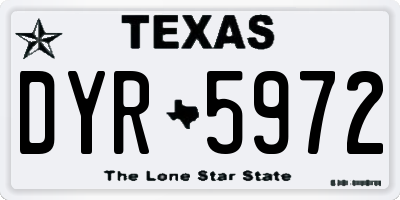 TX license plate DYR5972