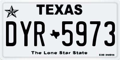 TX license plate DYR5973