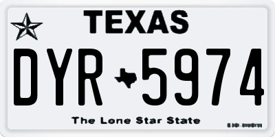 TX license plate DYR5974