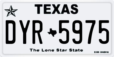 TX license plate DYR5975