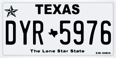TX license plate DYR5976