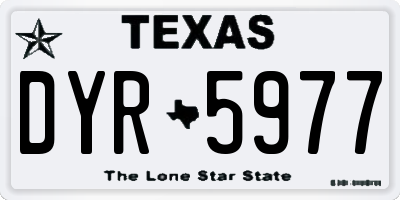 TX license plate DYR5977