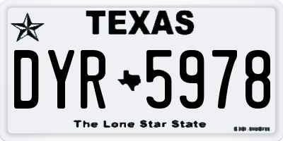 TX license plate DYR5978