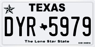 TX license plate DYR5979