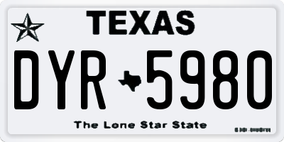 TX license plate DYR5980