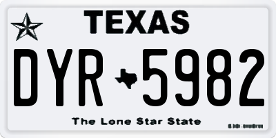 TX license plate DYR5982