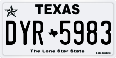 TX license plate DYR5983