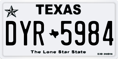 TX license plate DYR5984