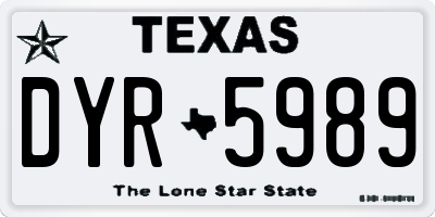TX license plate DYR5989