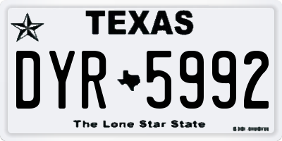 TX license plate DYR5992