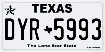 TX license plate DYR5993