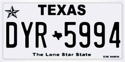 TX license plate DYR5994