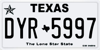 TX license plate DYR5997