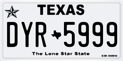 TX license plate DYR5999