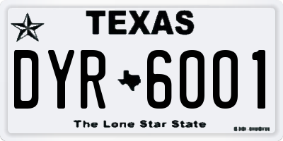 TX license plate DYR6001