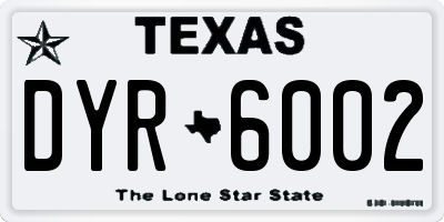 TX license plate DYR6002