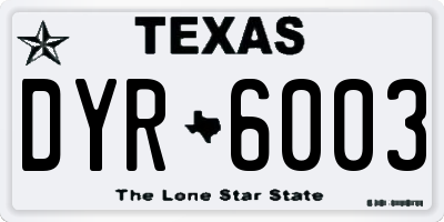 TX license plate DYR6003