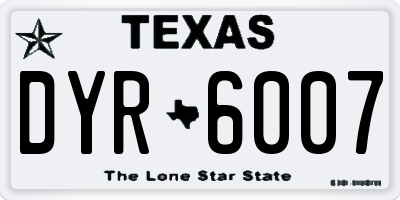 TX license plate DYR6007