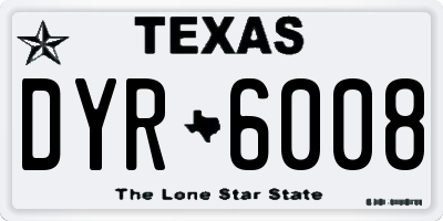 TX license plate DYR6008