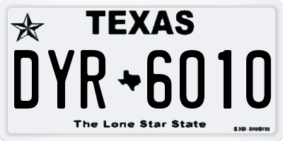 TX license plate DYR6010