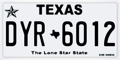 TX license plate DYR6012