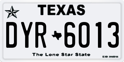 TX license plate DYR6013