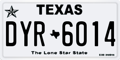 TX license plate DYR6014